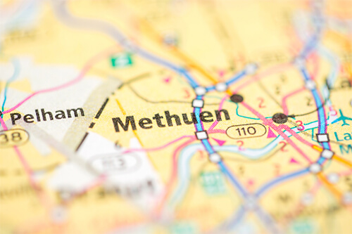 methuen-ma Methuen, Massachusetts located on a map