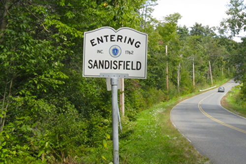 sandisfield-ma Entering Sandisfield, Massachusetts sign