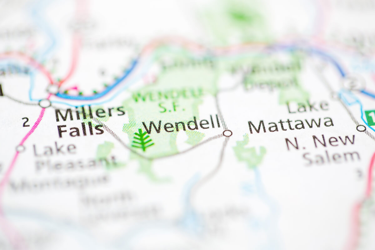 wendell-ma Wendell, Massachusetts located on a map
